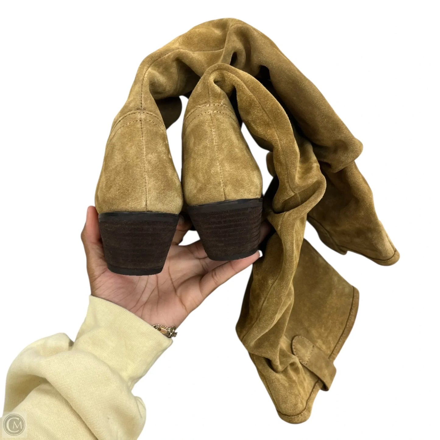 Boots Over-the-knee Heels By Anthropologie In Brown, Size: 9.5