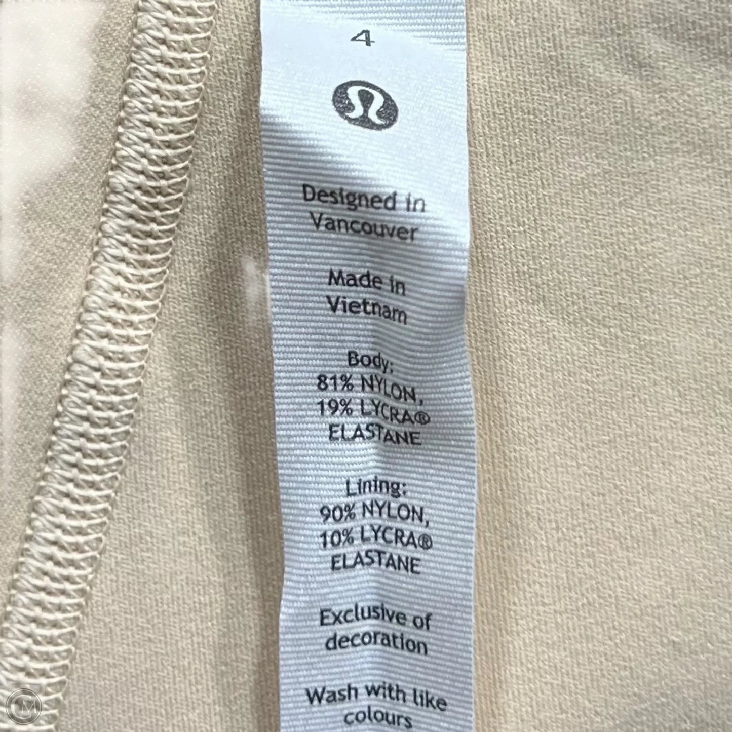 Athletic Leggings Capris By Lululemon In Beige, Size: 4