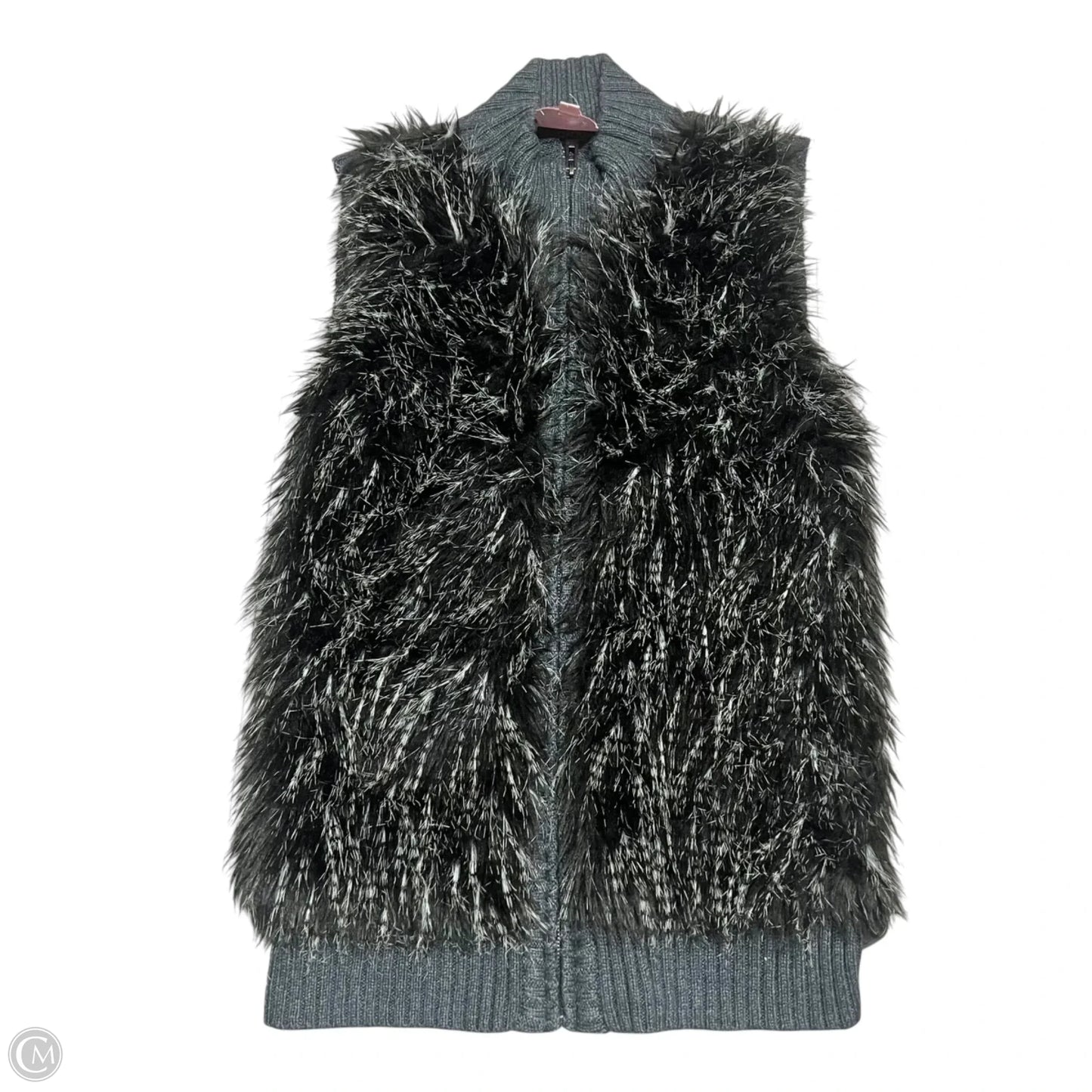 Vest Faux Fur & Sherpa By Romeo And Juliet In Black & Grey, Size: S