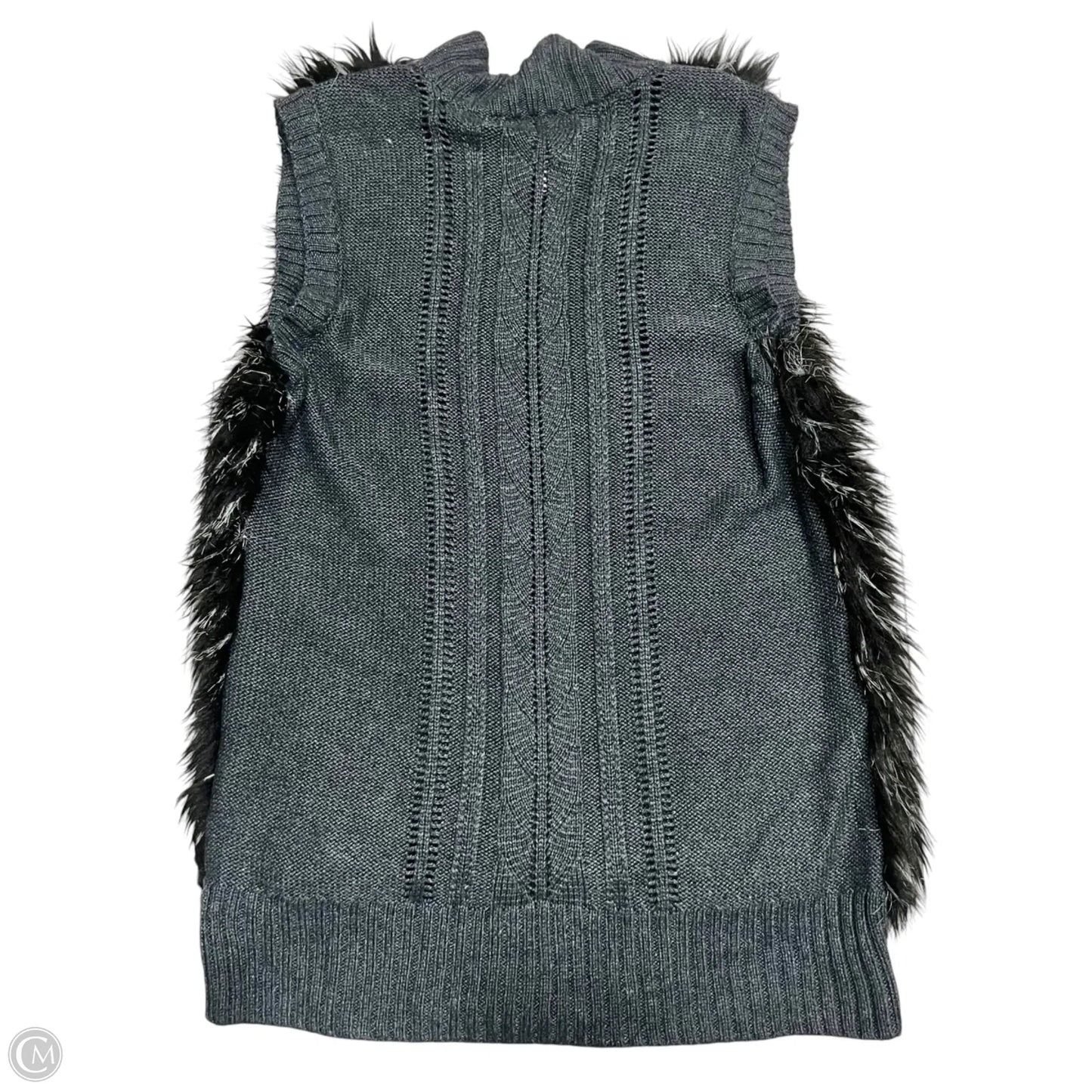 Vest Faux Fur & Sherpa By Romeo And Juliet In Black & Grey, Size: S