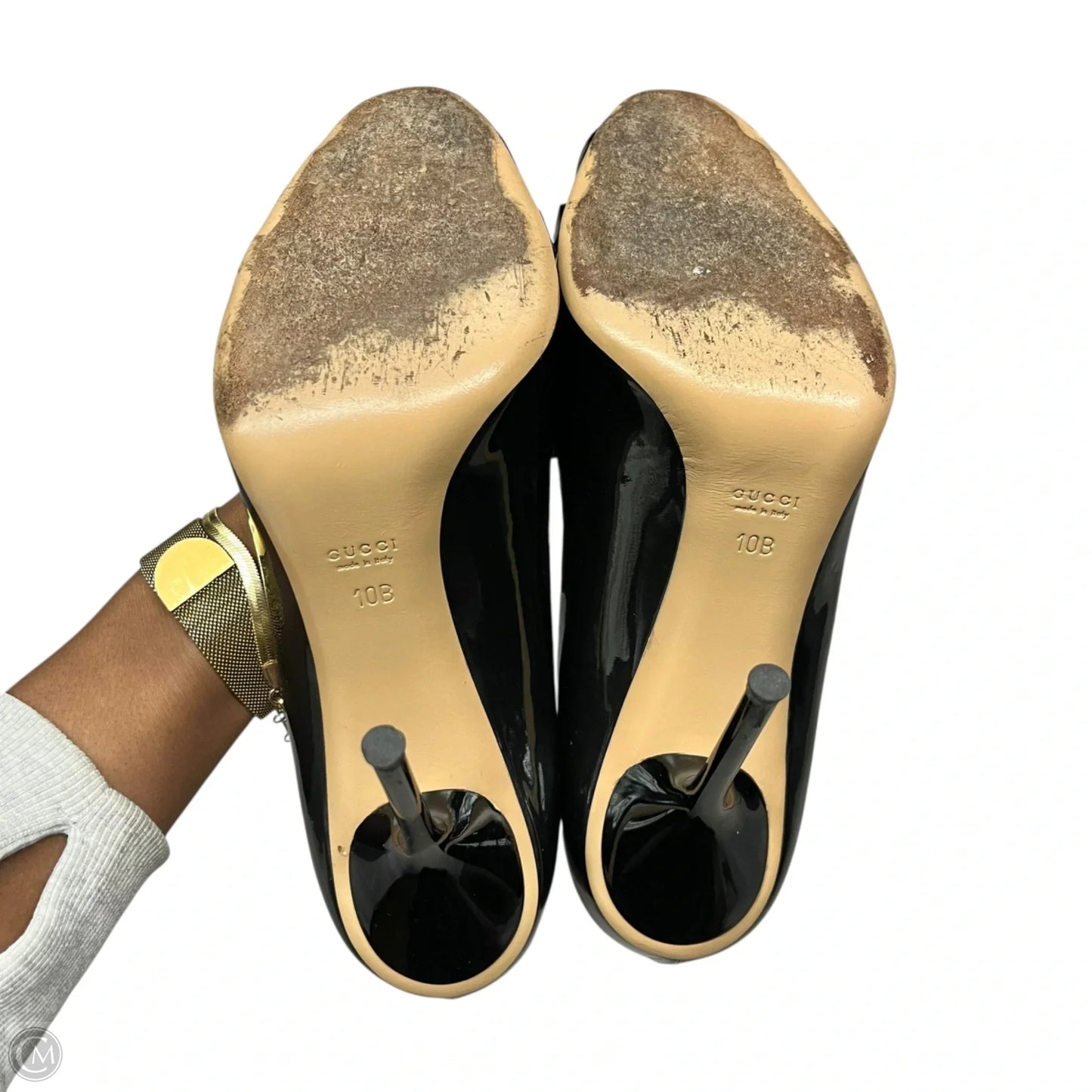 Shoes Luxury Designer By Gucci In Black, Size: 10