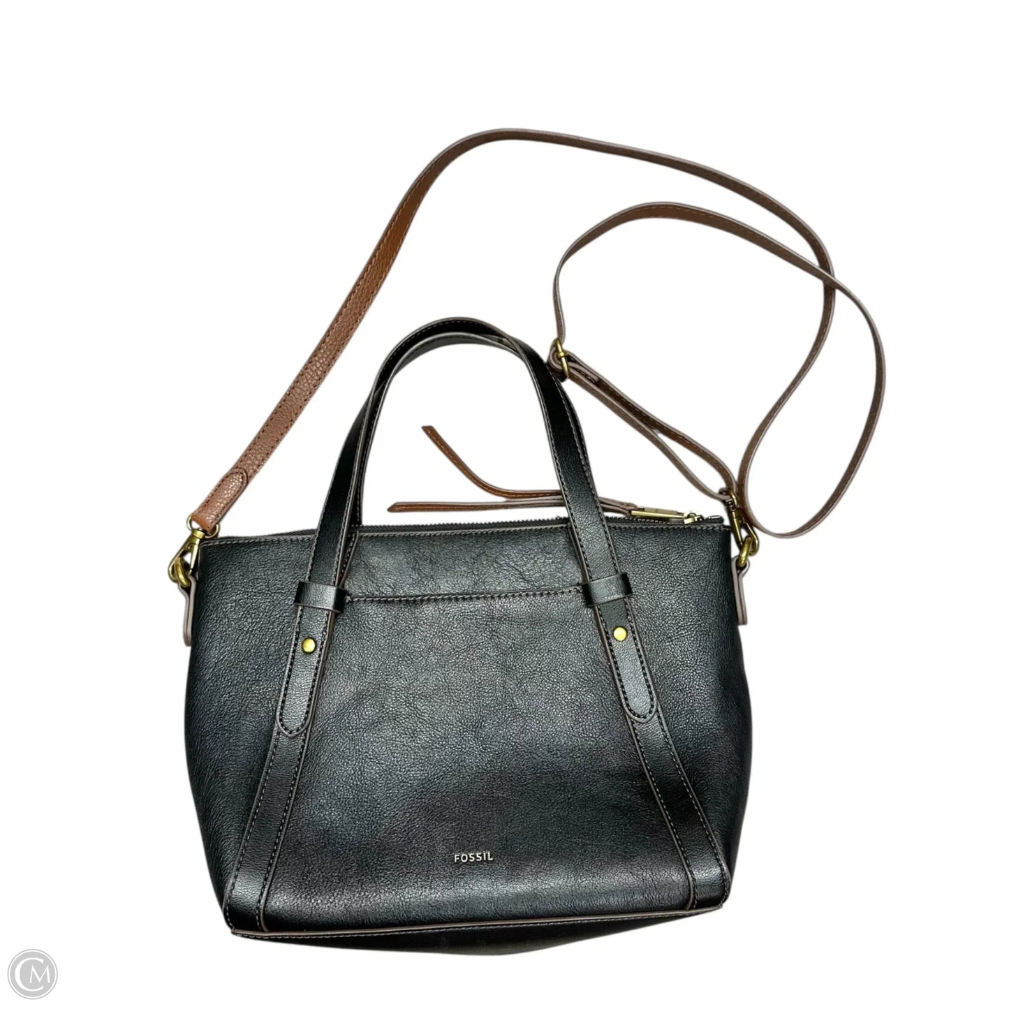 Crossbody Leather By Fossil, Size: Medium