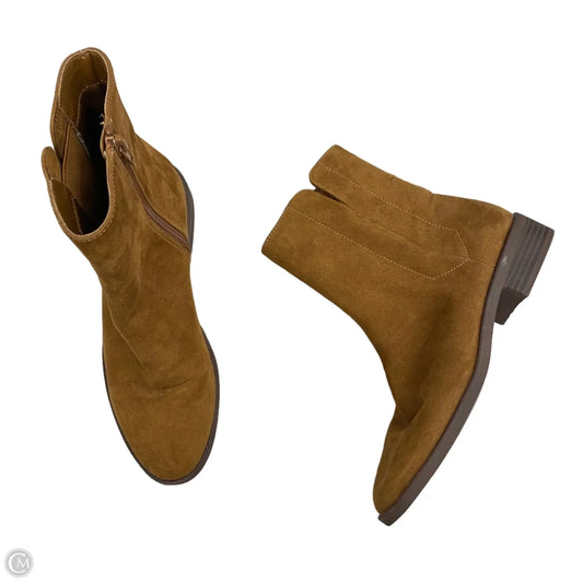 Boots Ankle Heels By Loft In Brown, Size: 6.5
