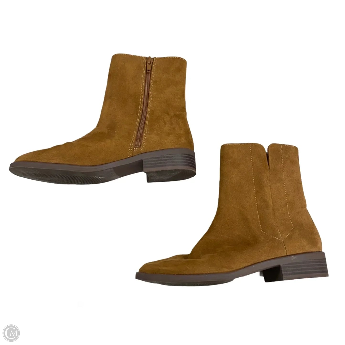 Boots Ankle Heels By Loft In Brown, Size: 6.5