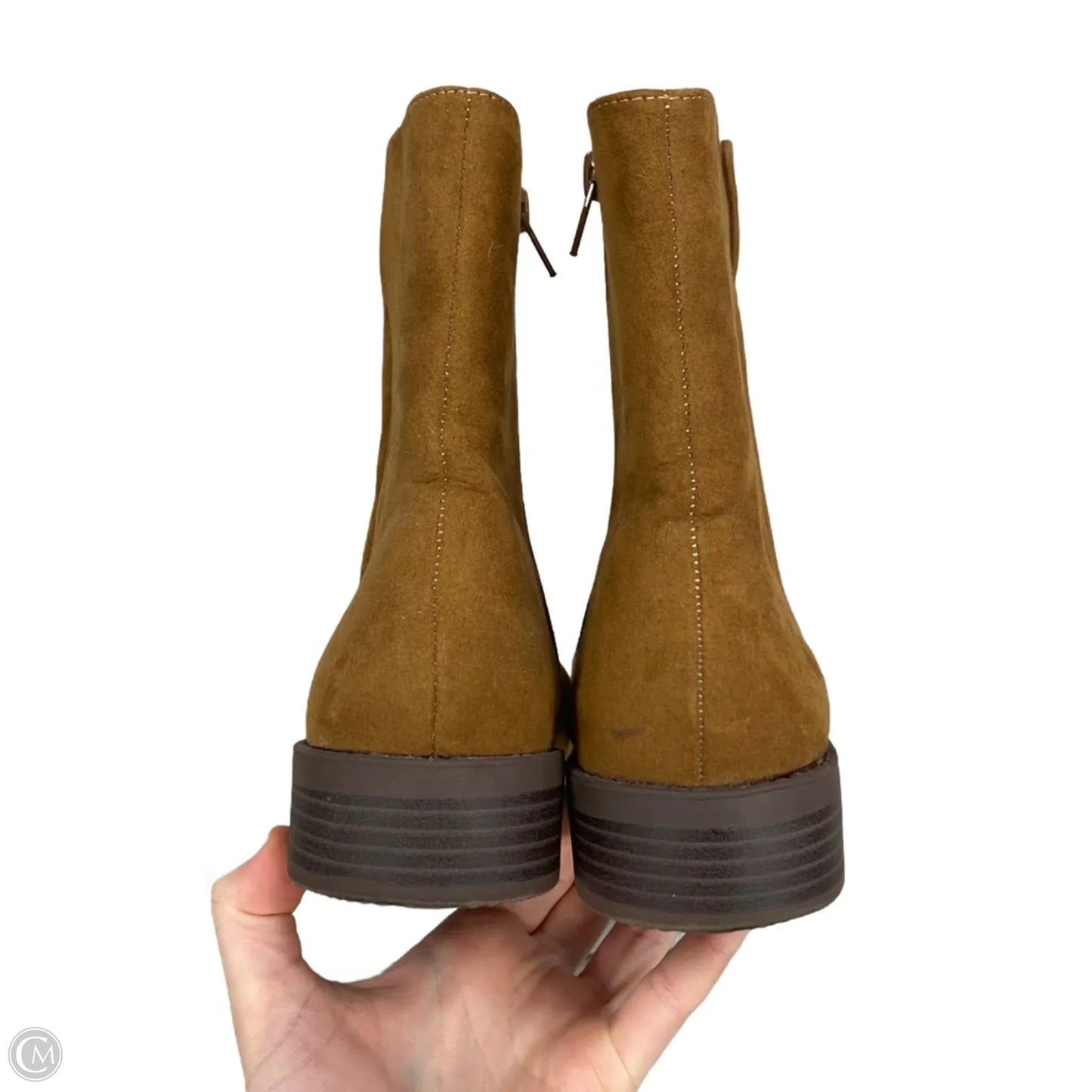 Boots Ankle Heels By Loft In Brown, Size: 6.5