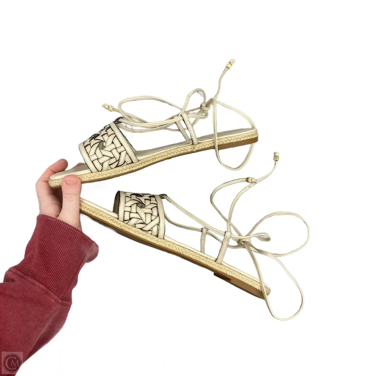 Sandals Designer By Tory Burch In Cream, Size: 10