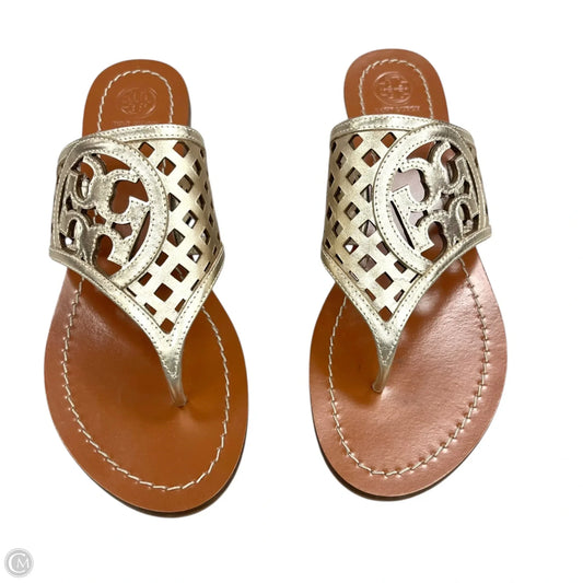 Sandals Designer By Tory Burch In Gold, Size: 10
