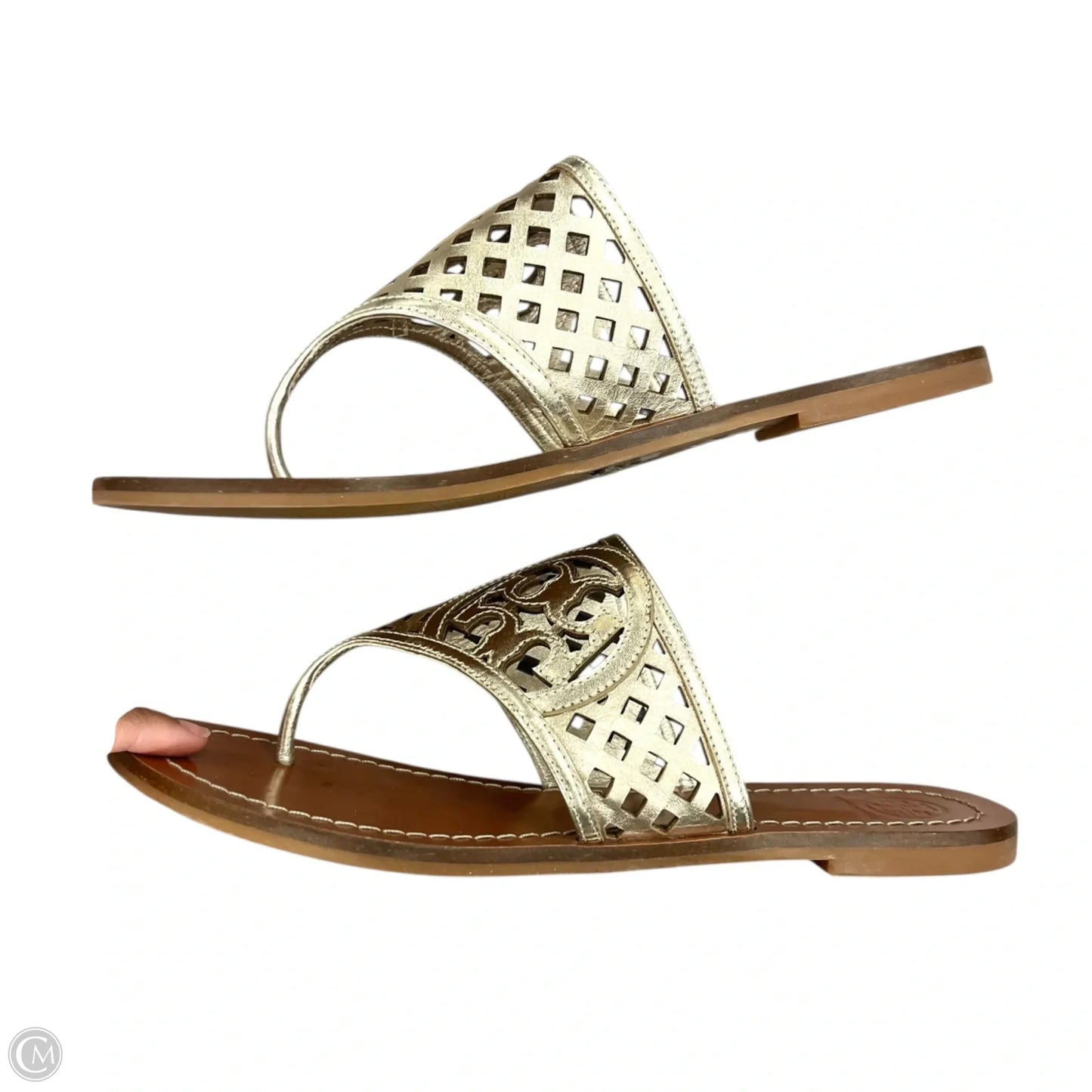 Sandals Designer By Tory Burch In Gold, Size: 10