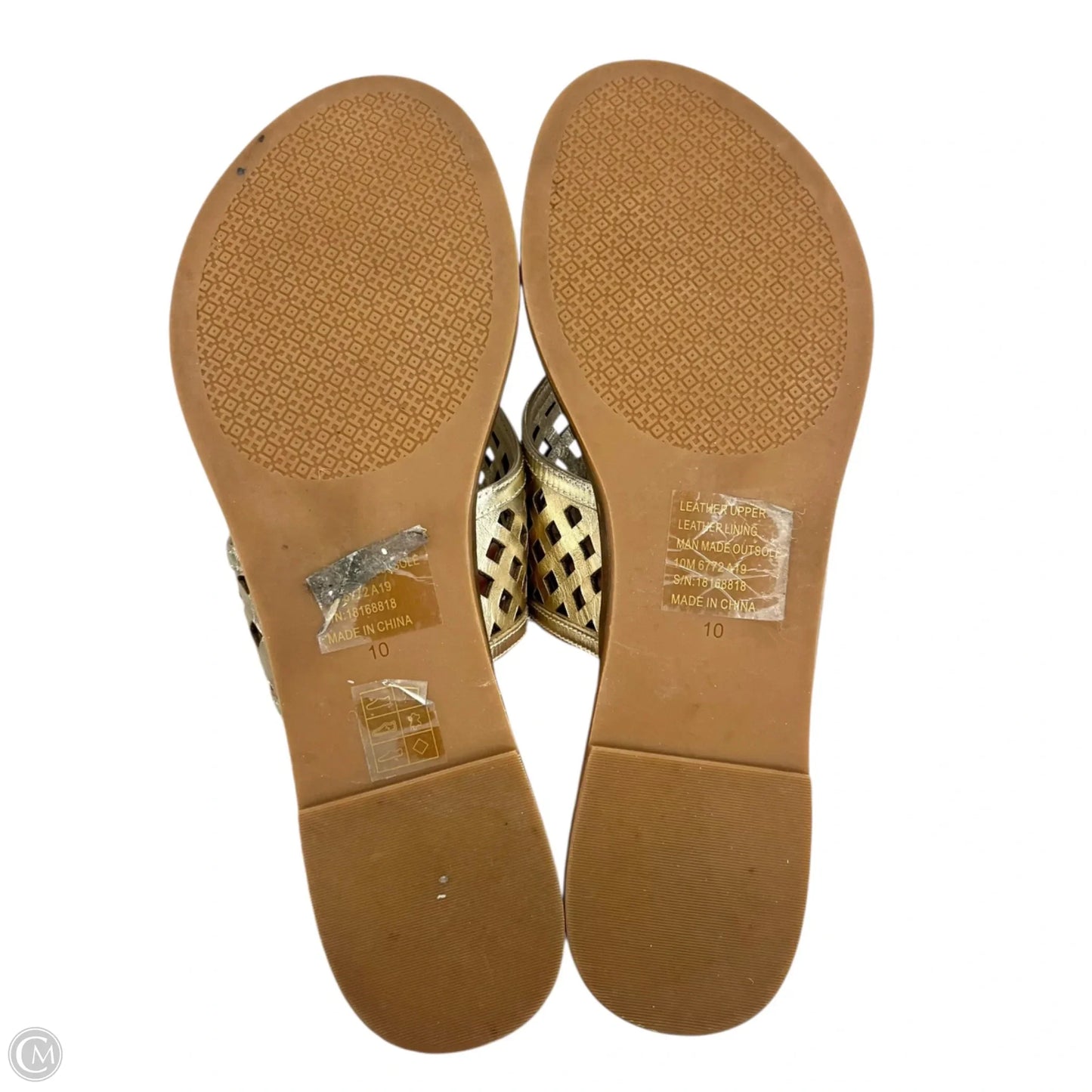 Sandals Designer By Tory Burch In Gold, Size: 10