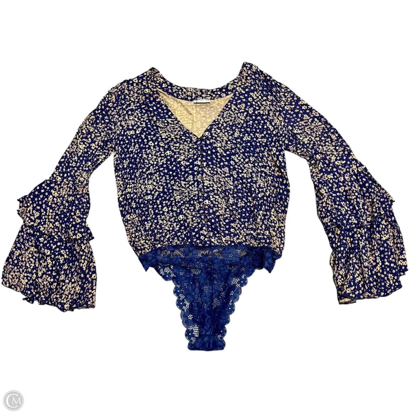 Bodysuit By Free People In Blue & Tan, Size: S