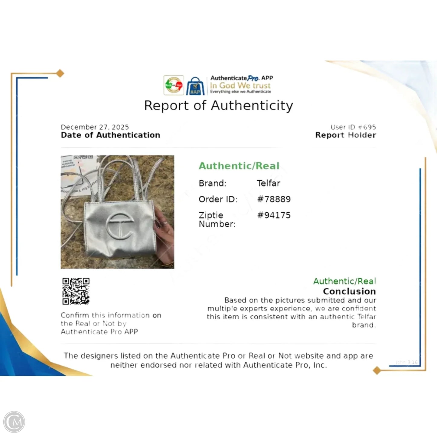 Handbag Designer By Telfar, Size: Small