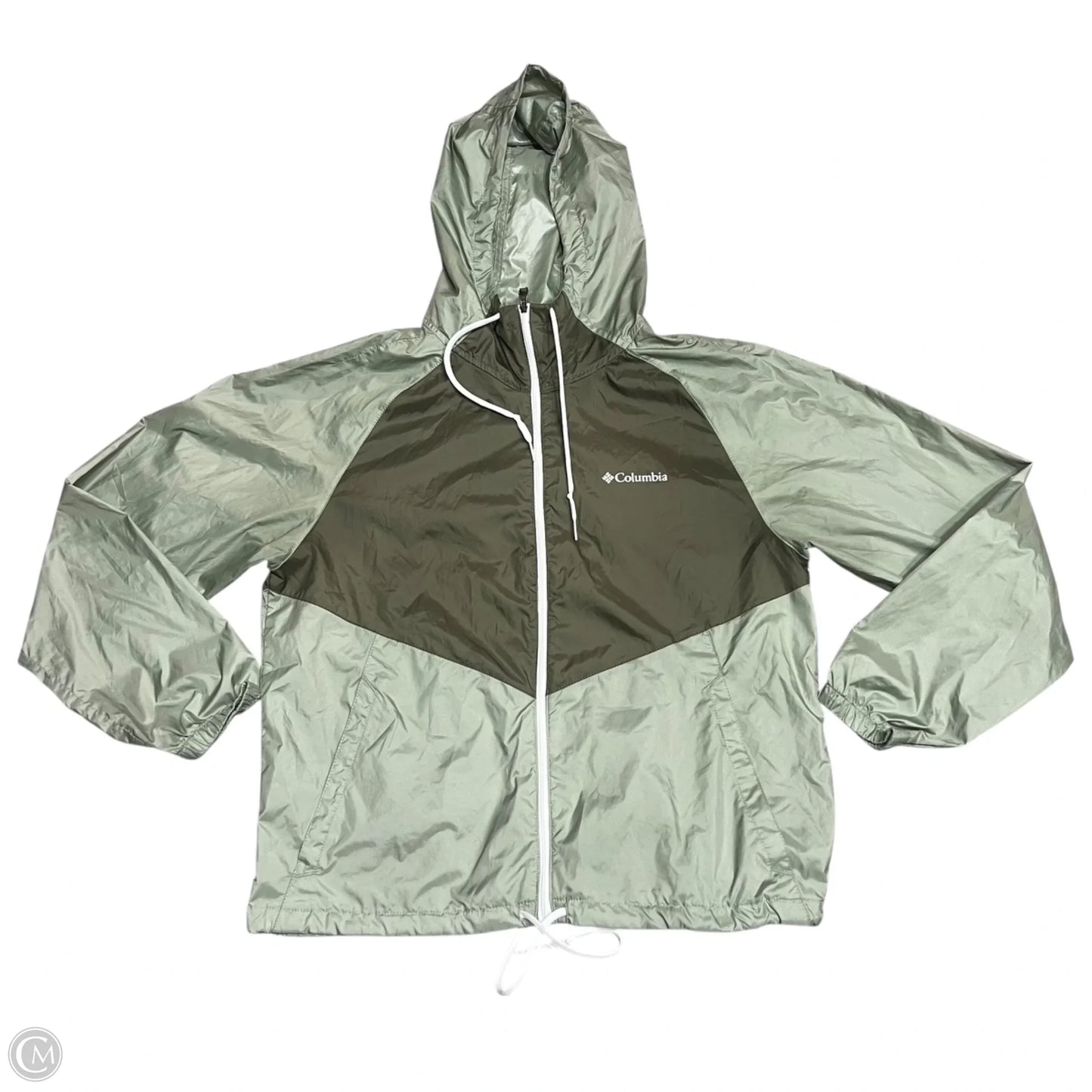 Jacket Windbreaker By Columbia In Green, Size: M