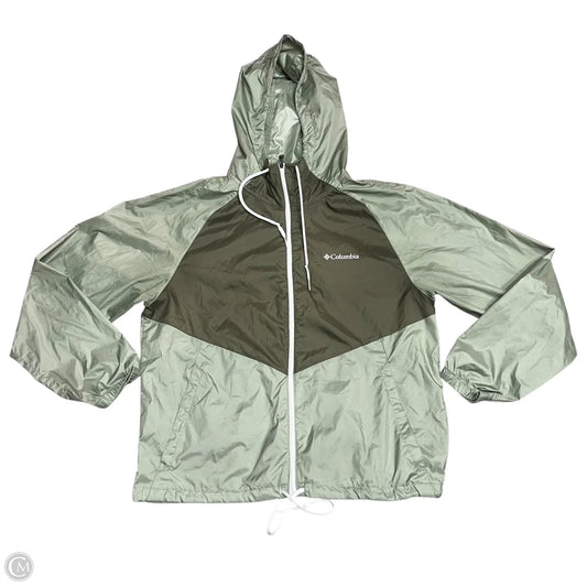 Jacket Windbreaker By Columbia In Green, Size: M