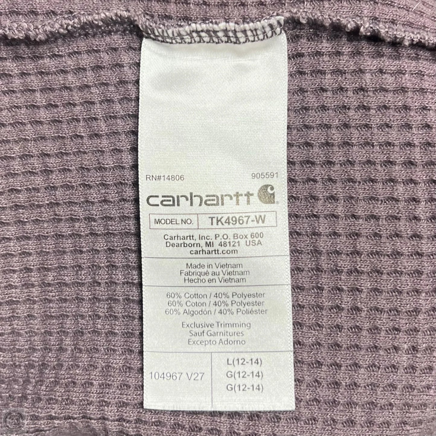 Sweatshirt Hoodie By Carhartt In Purple, Size: L
