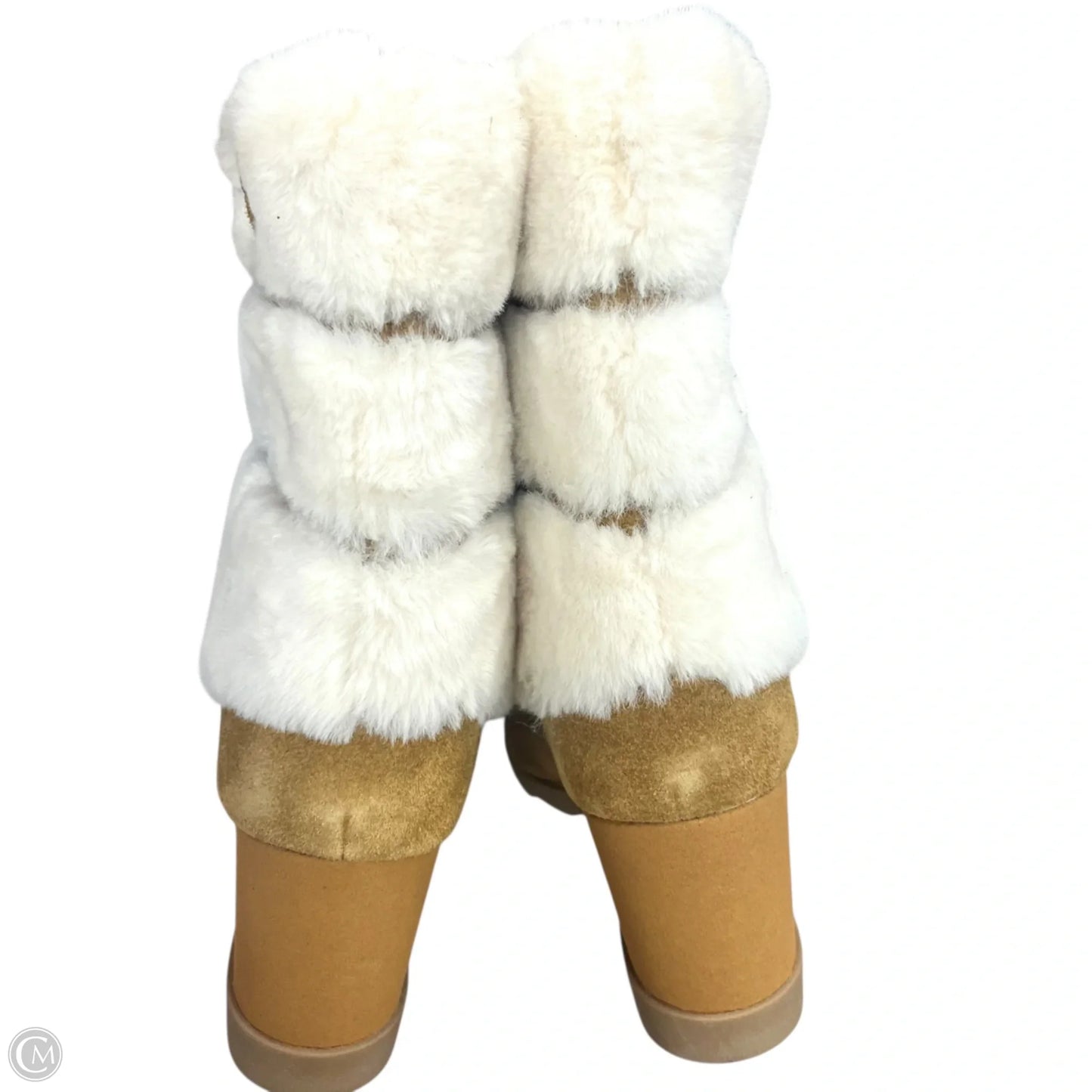 Boots Ankle Heels By Koolaburra By Ugg In Brown & Cream, Size: 12