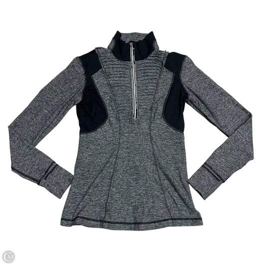 Athletic Top Long Sleeve Crewneck By Lululemon In Black & Grey, Size: M