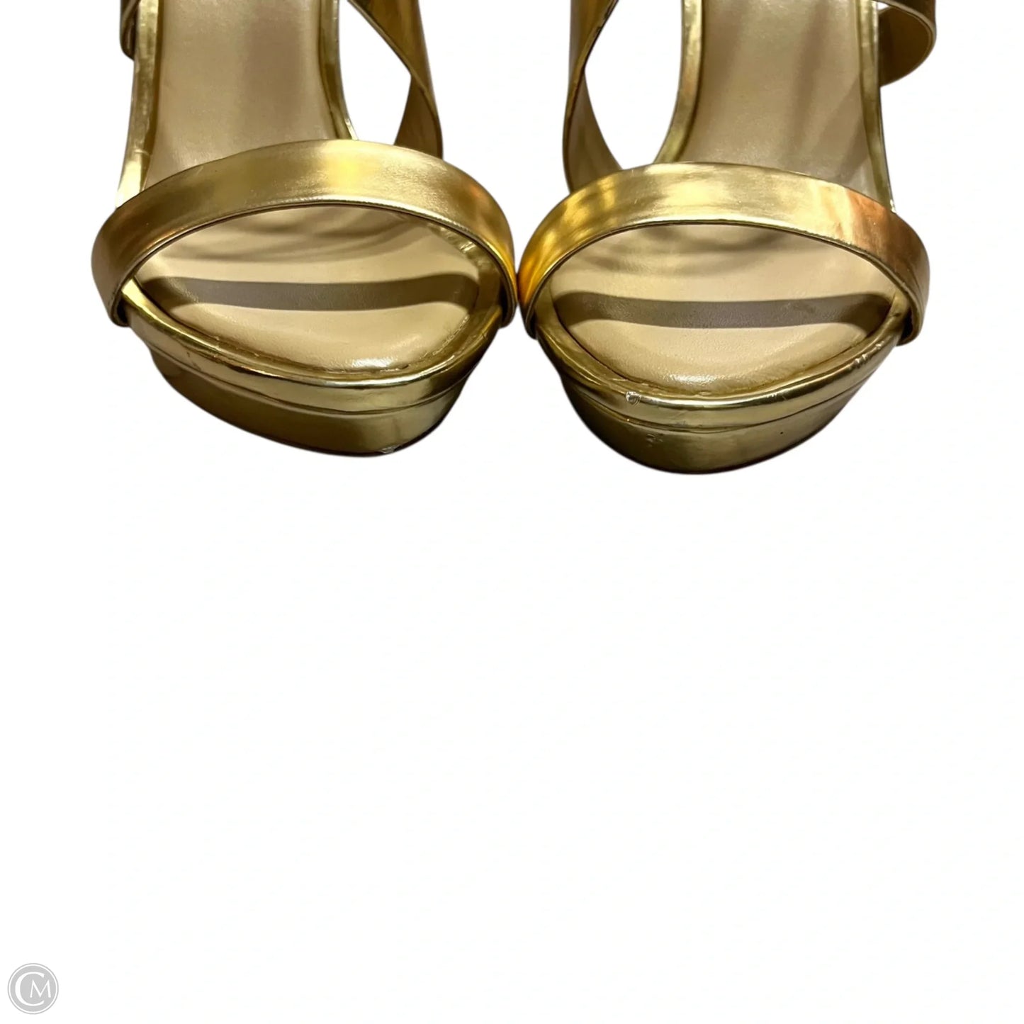 Sandals Heels Stiletto By Bcbgmaxazria In Gold, Size: 10