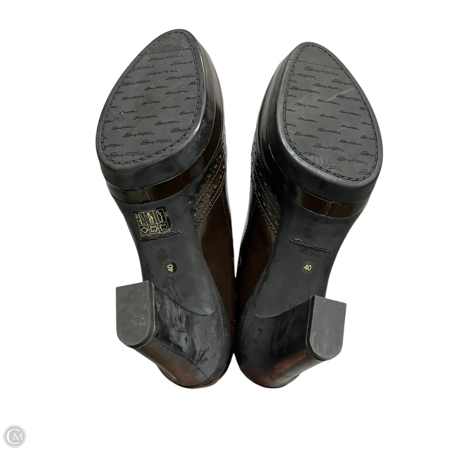 Boots Ankle Heels By Santoni In Brown, Size: 9.5