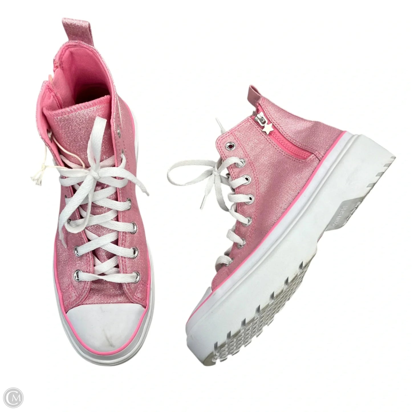 Shoes Sneakers Platform By Converse In Pink & White, Size: 8