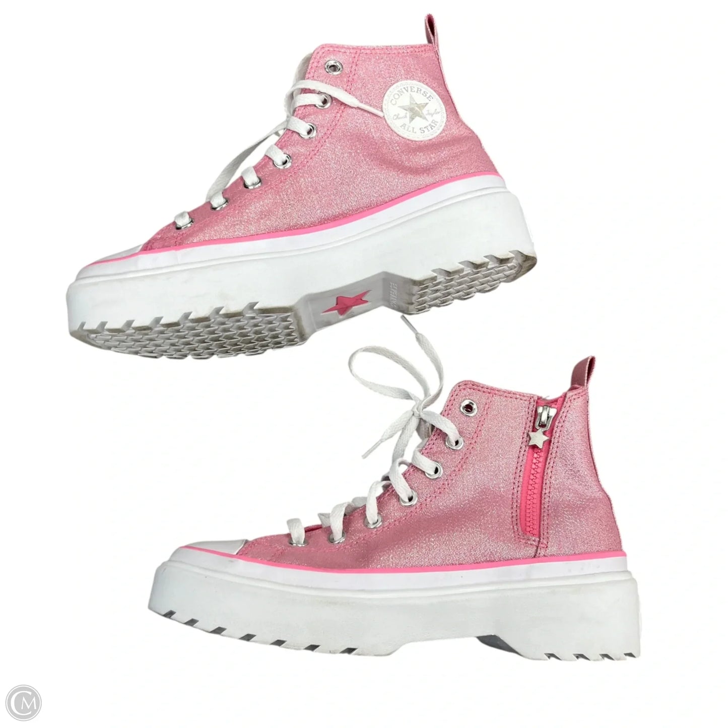 Shoes Sneakers Platform By Converse In Pink & White, Size: 8