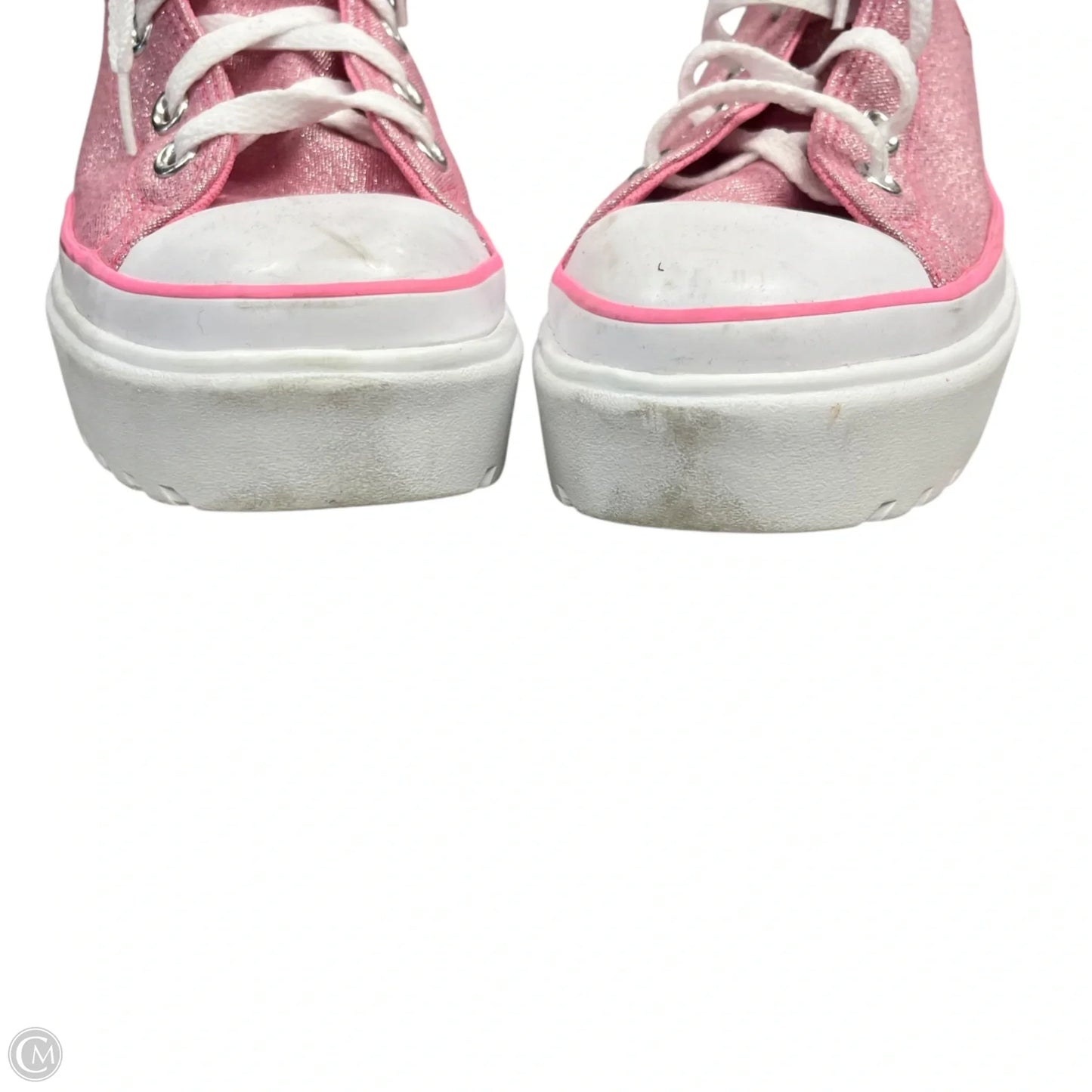 Shoes Sneakers Platform By Converse In Pink & White, Size: 8
