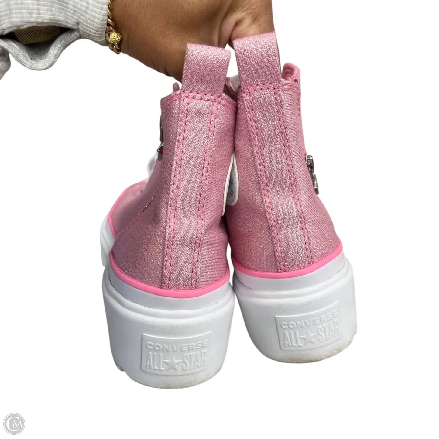 Shoes Sneakers Platform By Converse In Pink & White, Size: 8
