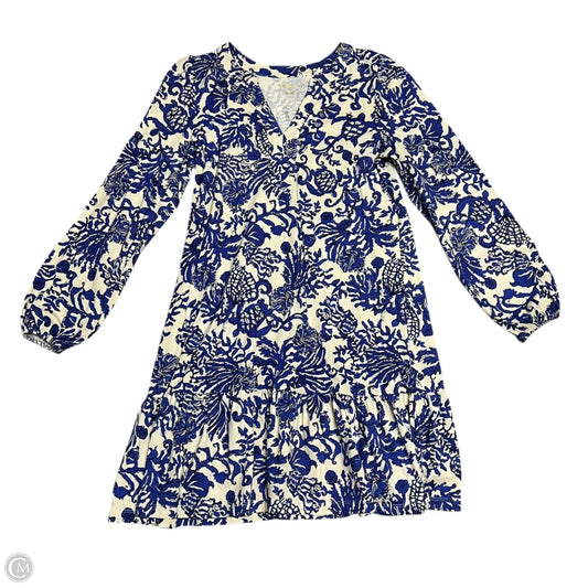 Dress Designer By Lilly Pulitzer In Blue & Cream, Size: S