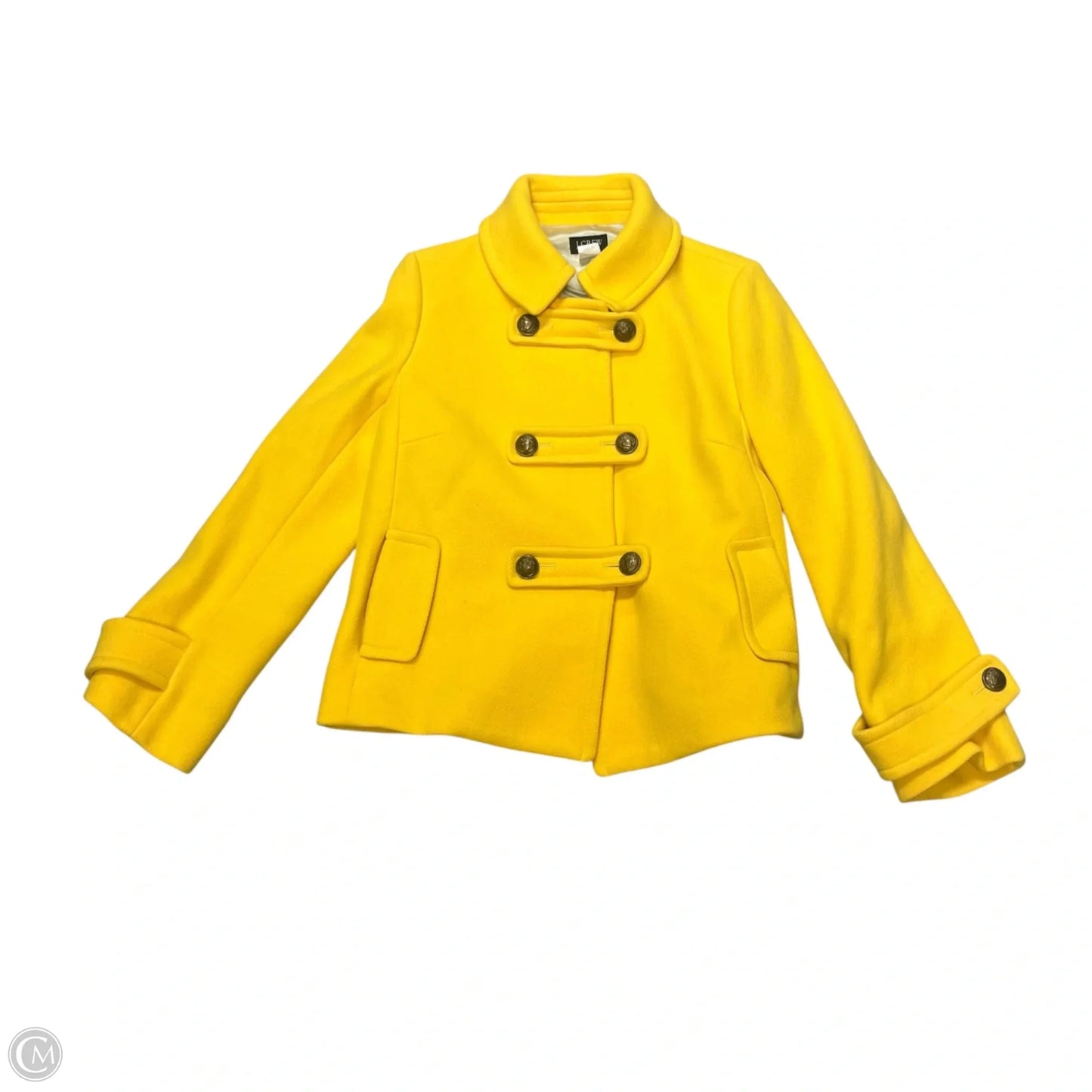 Coat Peacoat By J. Crew In Yellow, Size: M