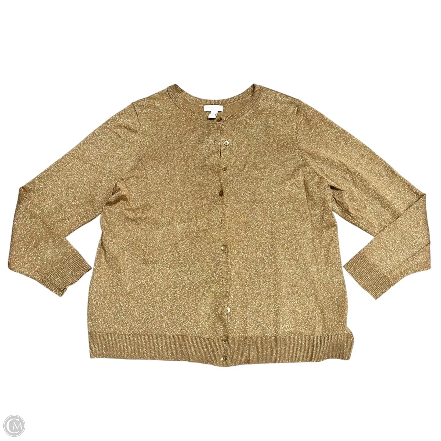 Sweater Cardigan By Charter Club In Gold, Size: 1x