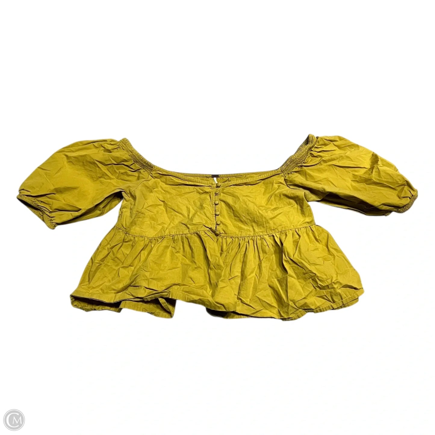 Top Short Sleeve By Free People In Yellow, Size: M