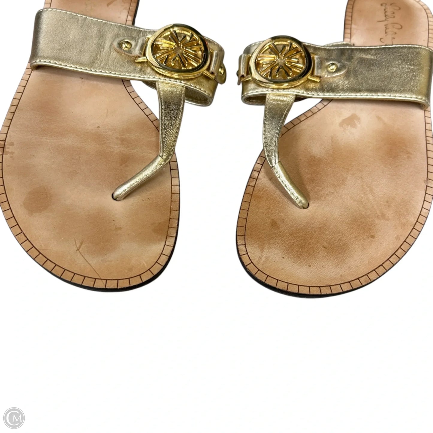 Sandals Designer By Lilly Pulitzer In Gold, Size: 7.5
