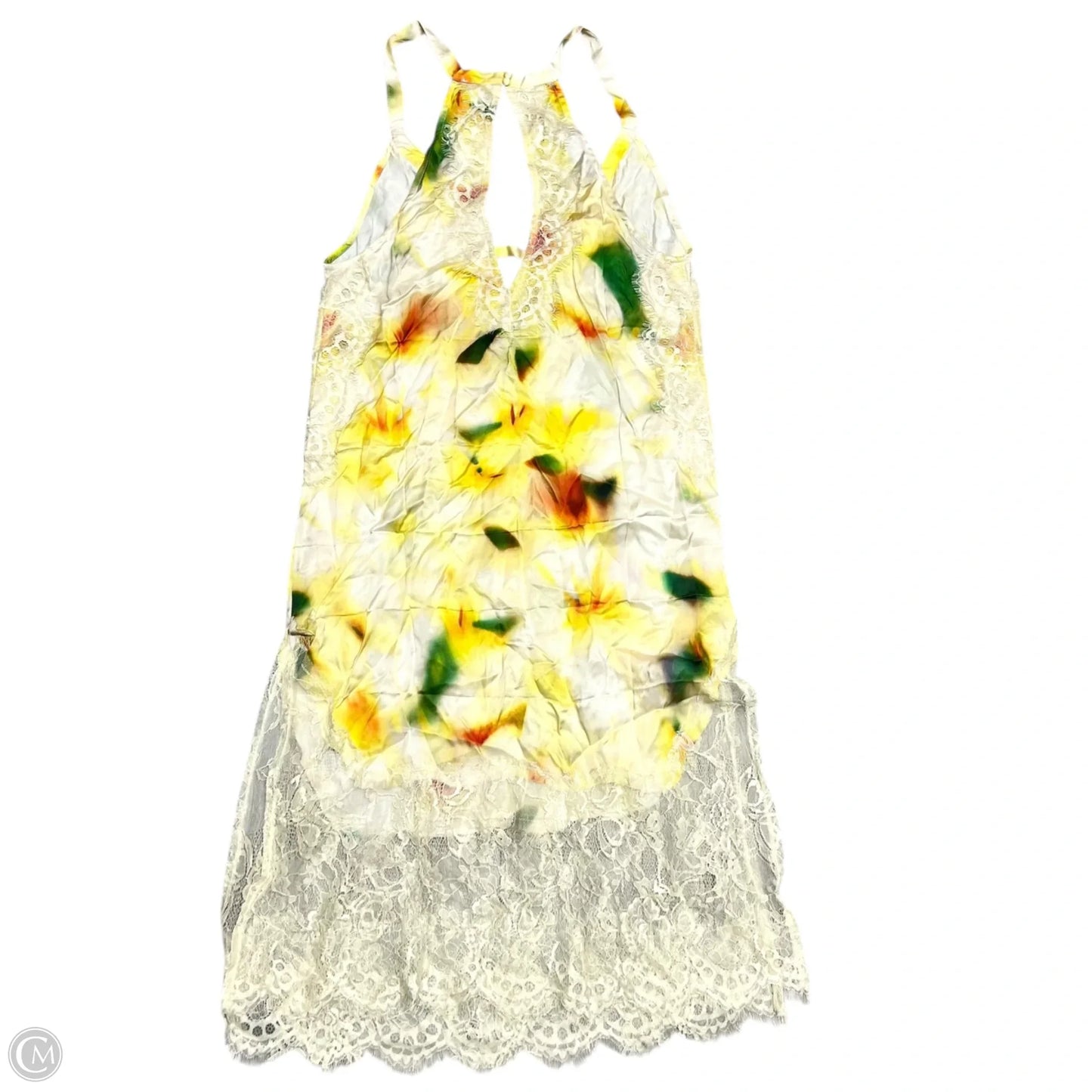 Dress Casual Short By Anthropologie In Green & Yellow, Size: M