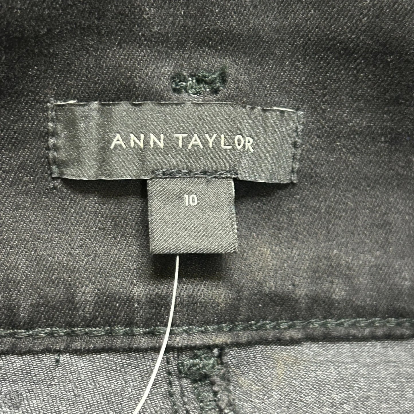 Jeans Skinny By Ann Taylor In Black Denim, Size: 10
