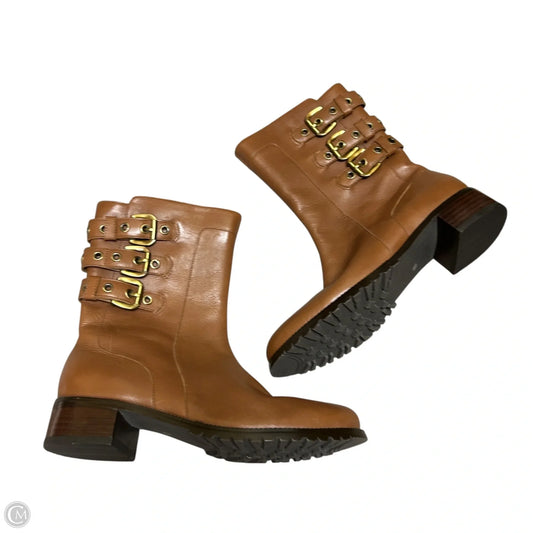 Boots Mid-calf Heels By Adrienne Vittadini In Brown, Size: 6