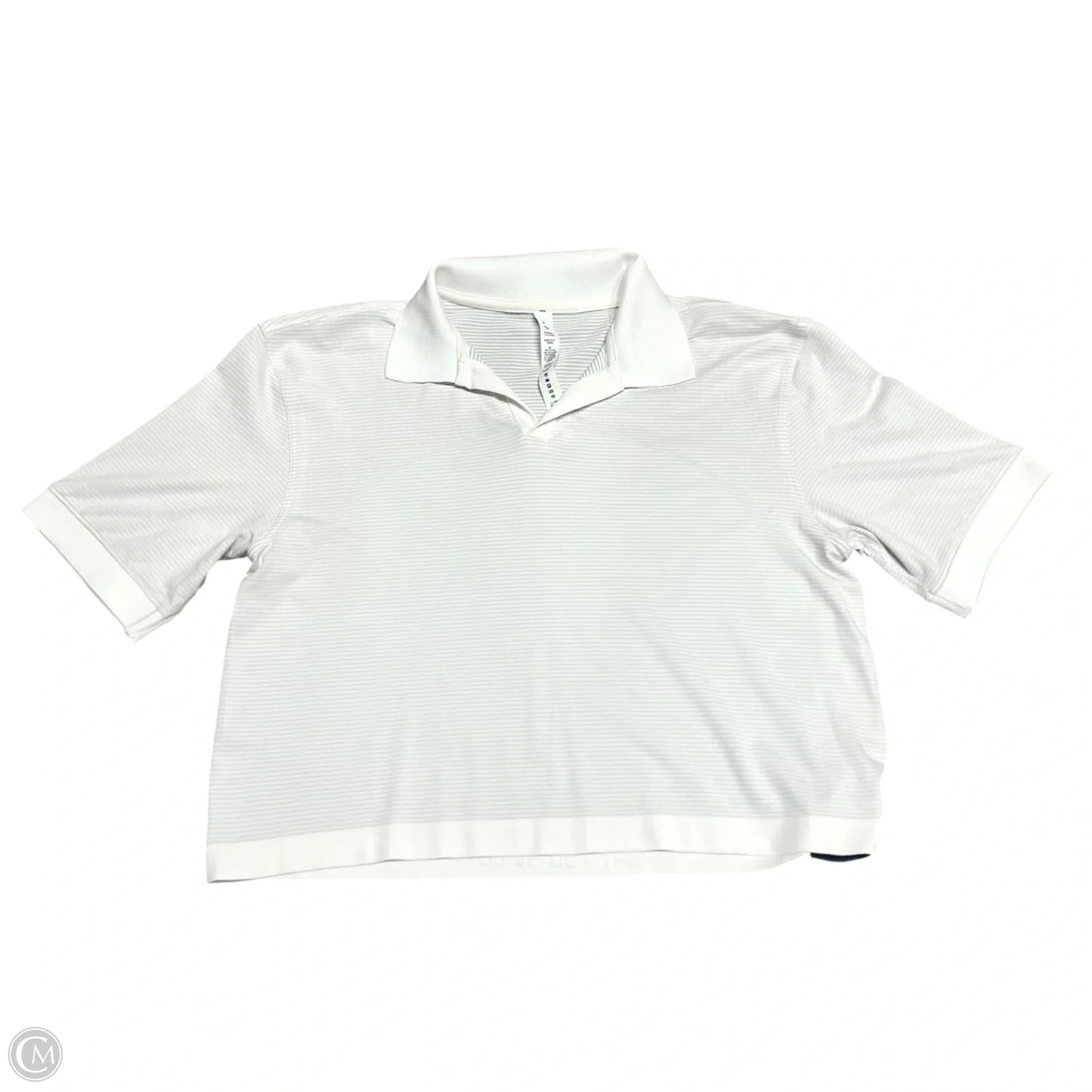 Athletic Top Short Sleeve By Lululemon In Cream, Size: M