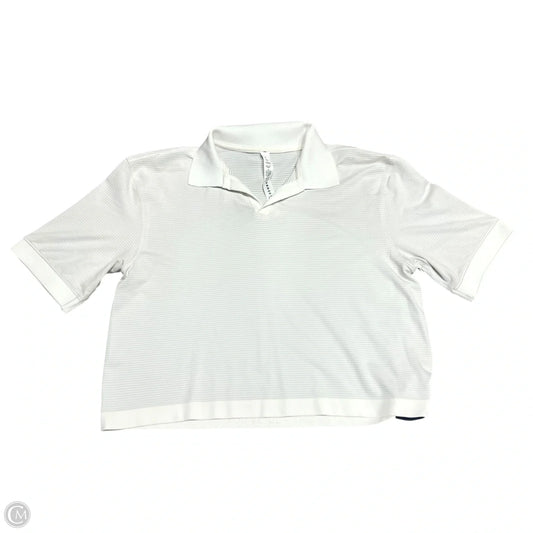Athletic Top Short Sleeve By Lululemon In Cream, Size: M