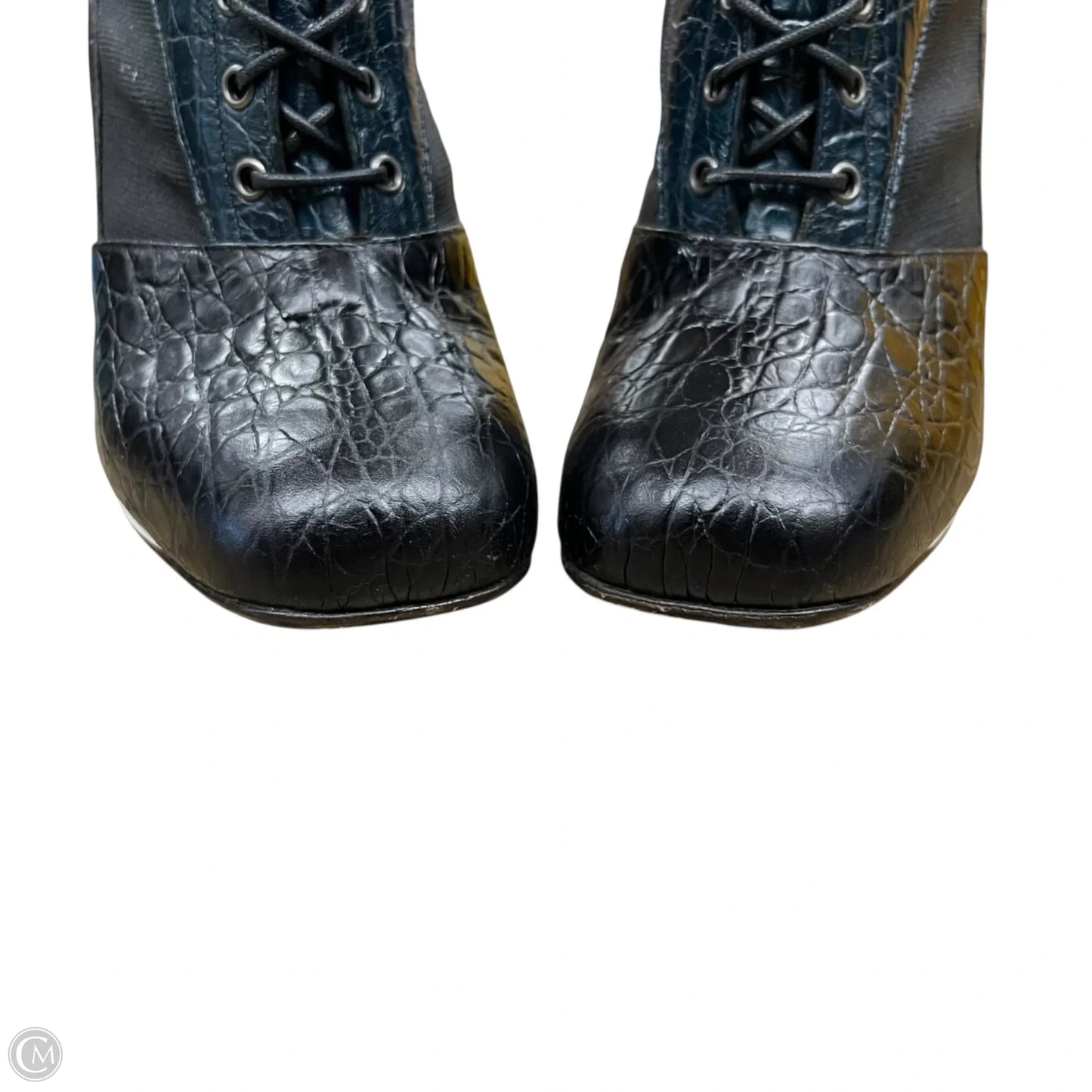 Boots Luxury Designer By Fendi In Black & Green, Size: 10.5