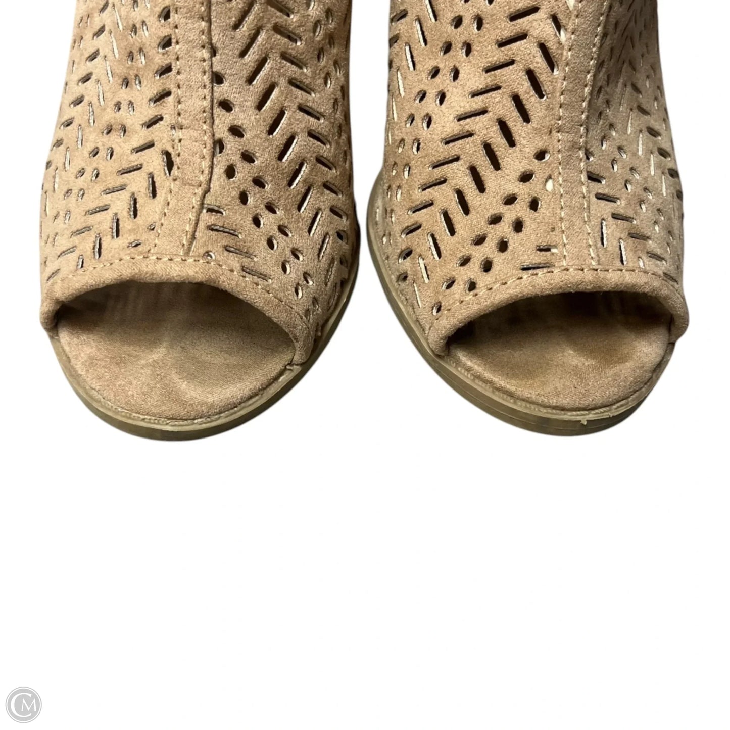 Sandals Heels Block By Charlotte Russe In Taupe, Size: 6