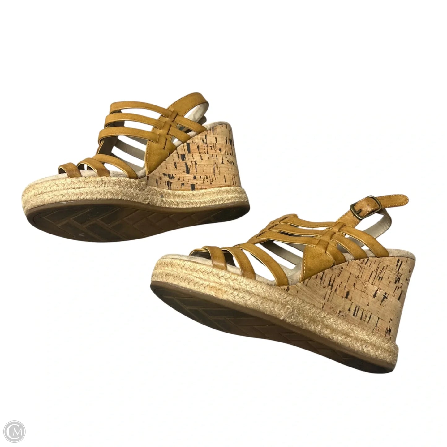 Sandals Heels Wedge By White Mountain In Tan, Size: 6.5
