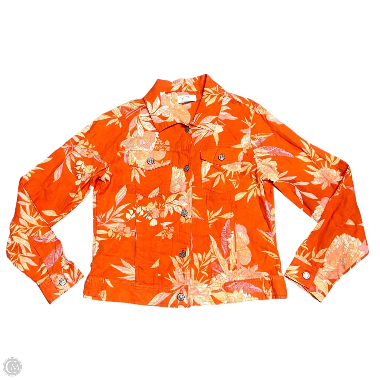 Jacket Shirt By Cynthia Rowley In Orange, Size: M