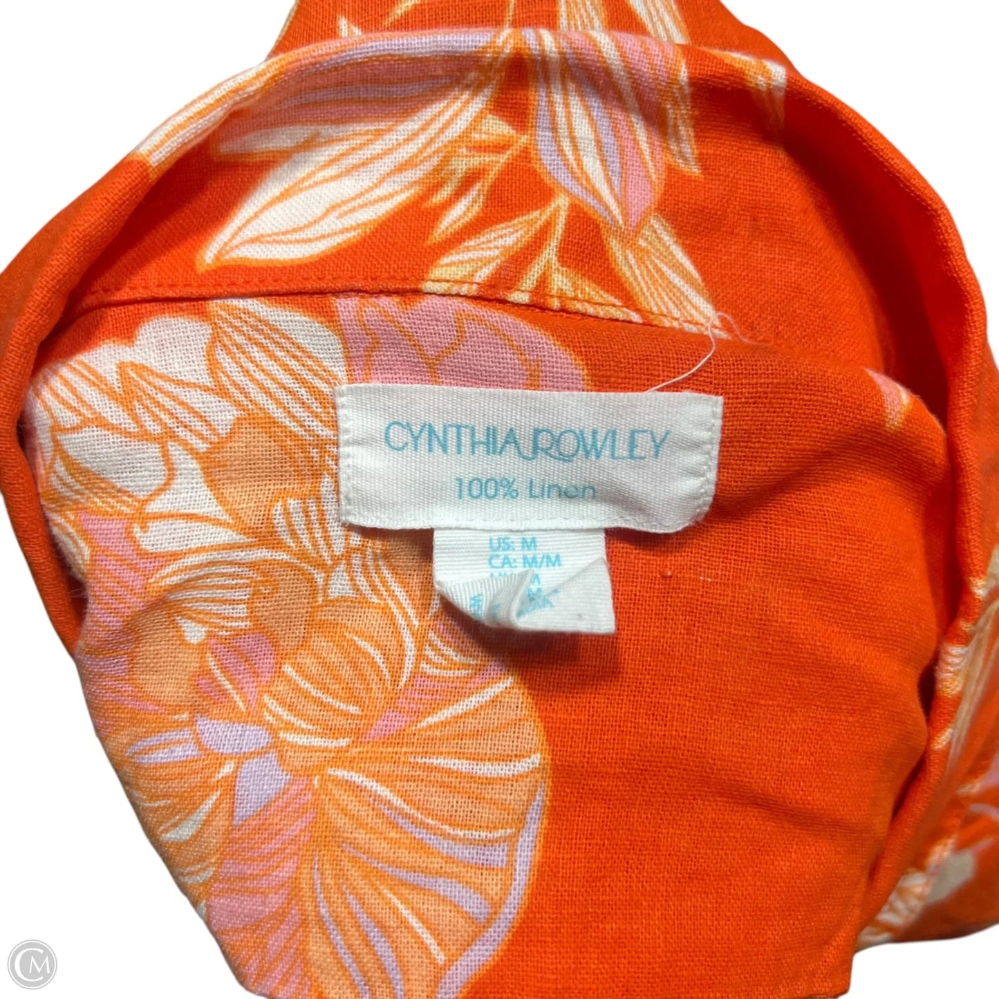 Jacket Shirt By Cynthia Rowley In Orange, Size: M