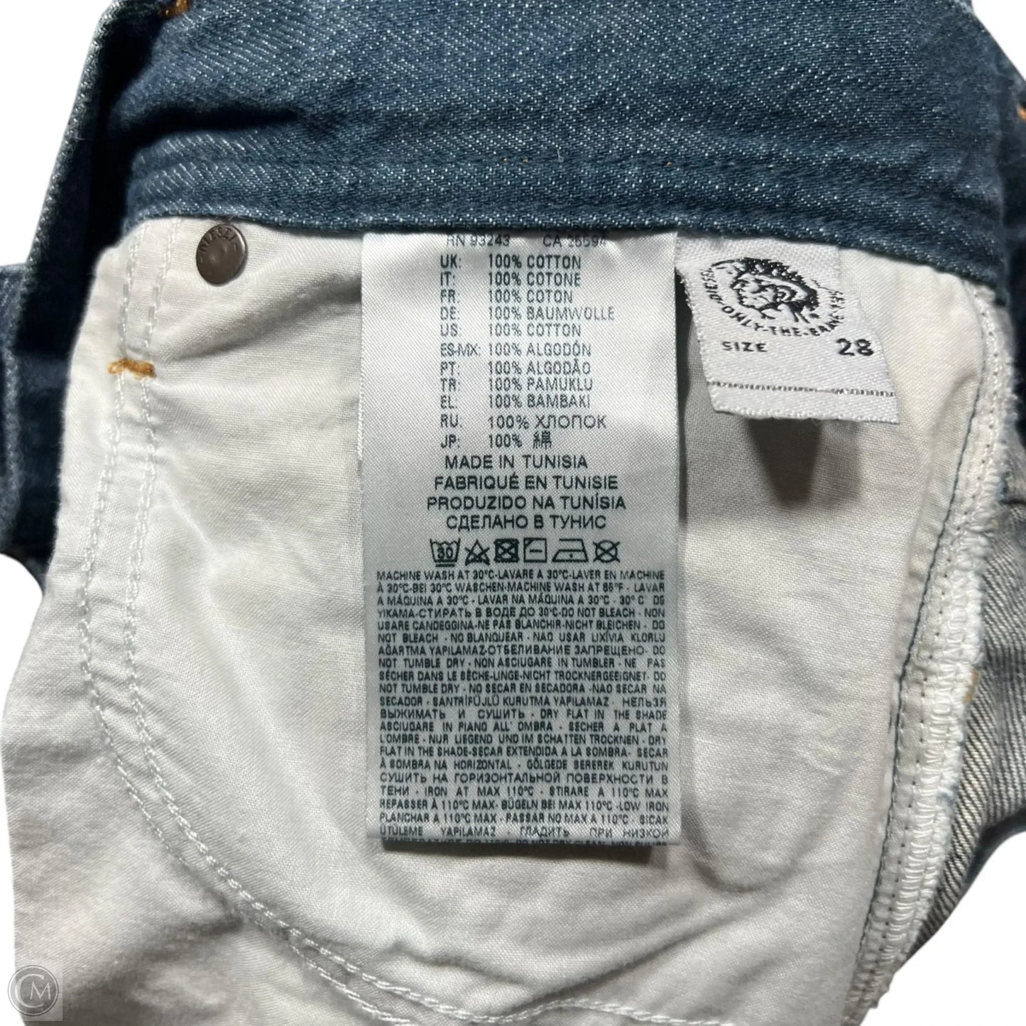 Jeans Straight By Diesel In Blue Denim, Size: 6