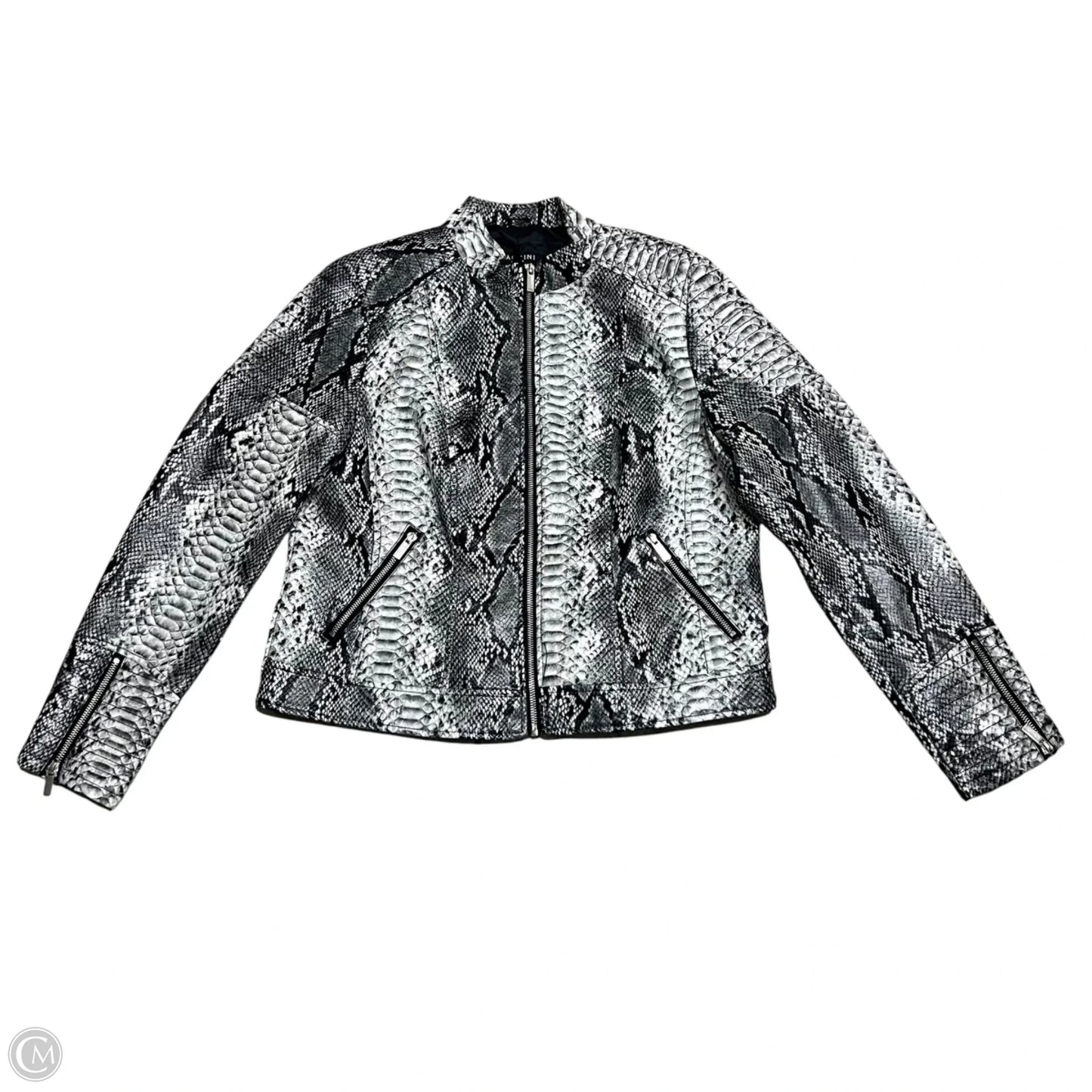 Jacket Moto By Baccini In Snakeskin Print, Size: L