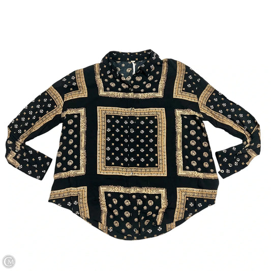 Top Long Sleeve By Free People In Black & Tan, Size: Xs