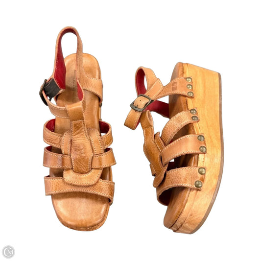 Sandals Heels Platform By Bed Stu In Brown, Size: 7.5
