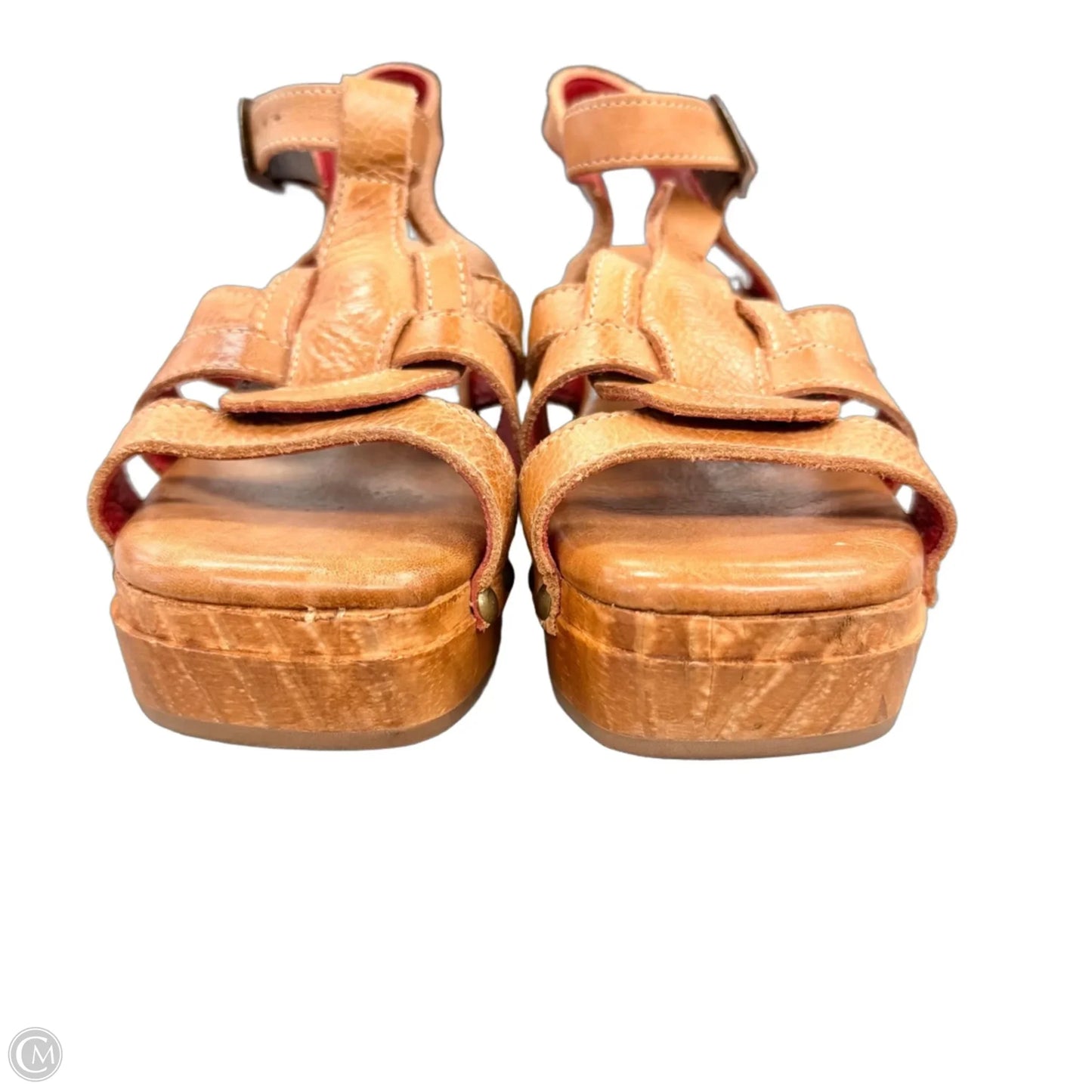 Sandals Heels Platform By Bed Stu In Brown, Size: 7.5