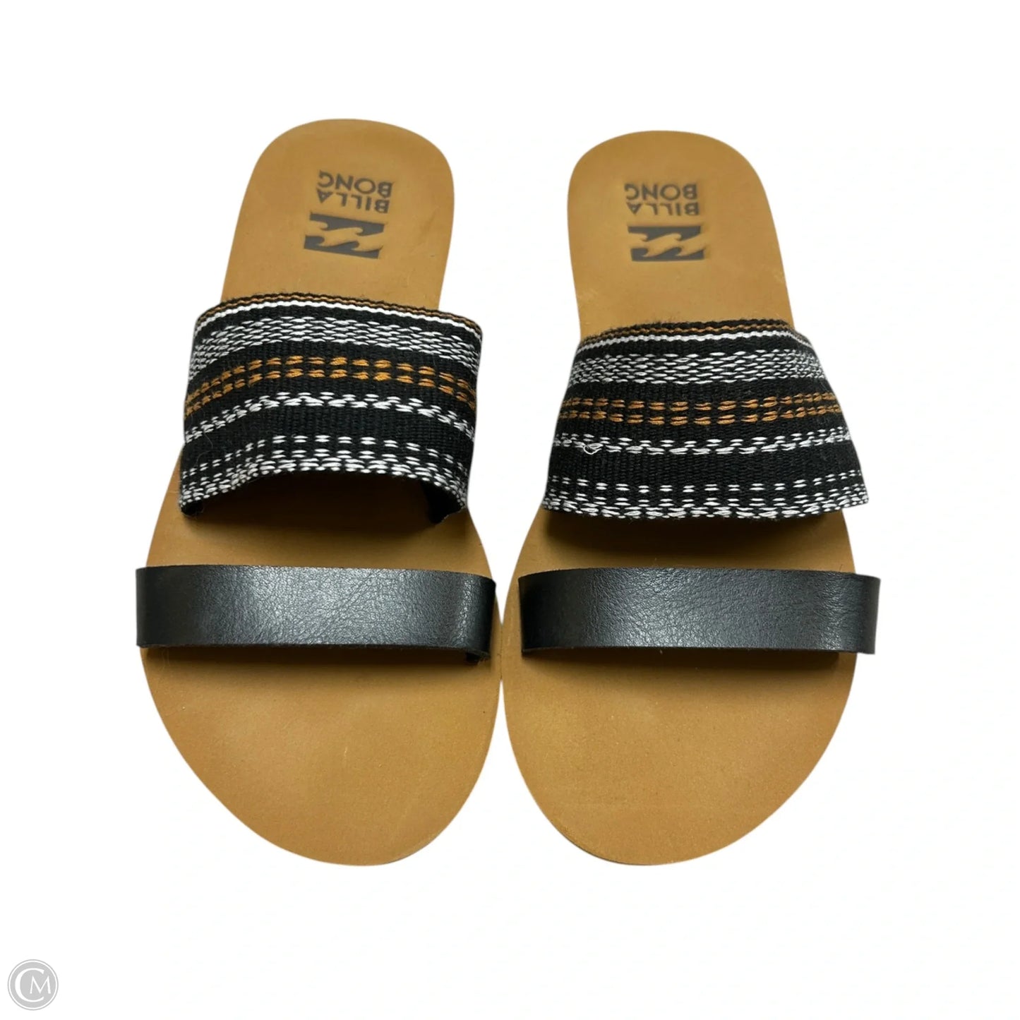 Sandals Flats By Billabong In Black & Tan, Size: 7