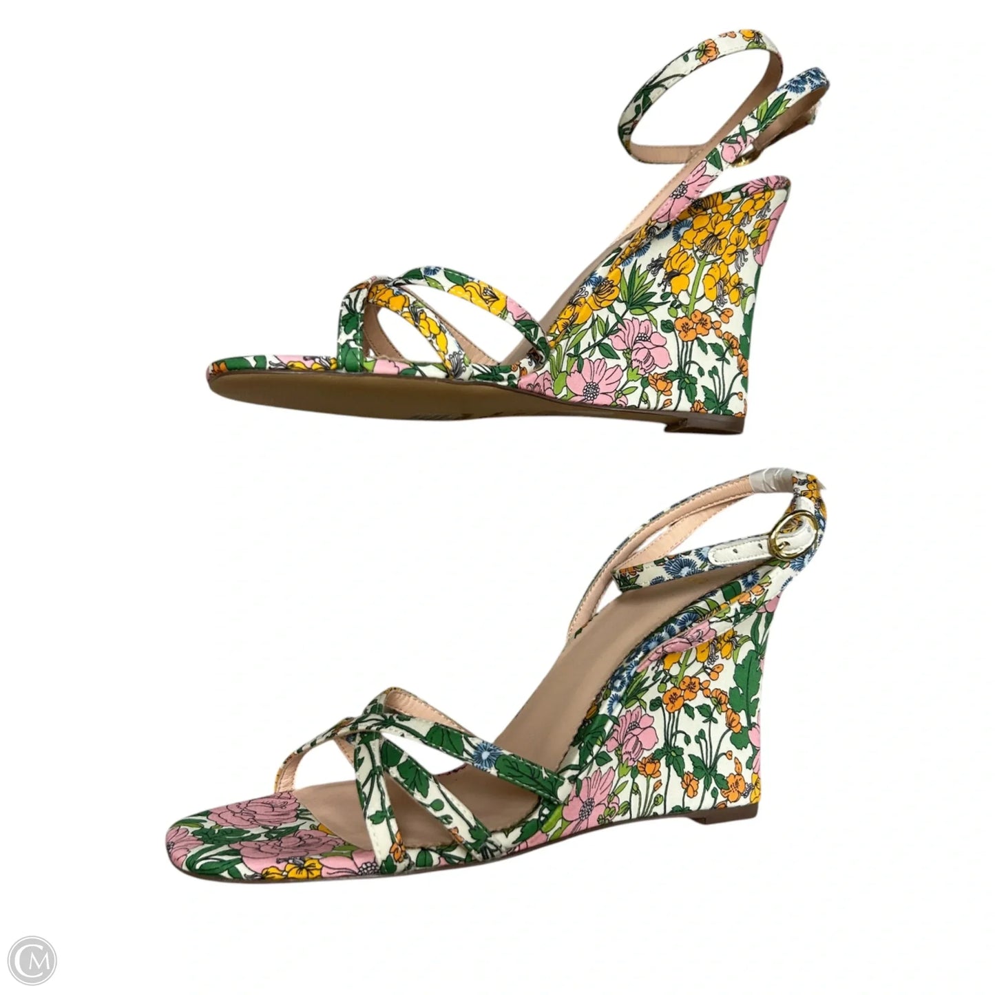 Sandals Heels Wedge By J. Crew In Floral Print, Size: 7.5