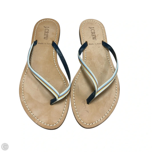 Sandals Flip Flops By J. Crew In Blue & Red & White, Size: 7