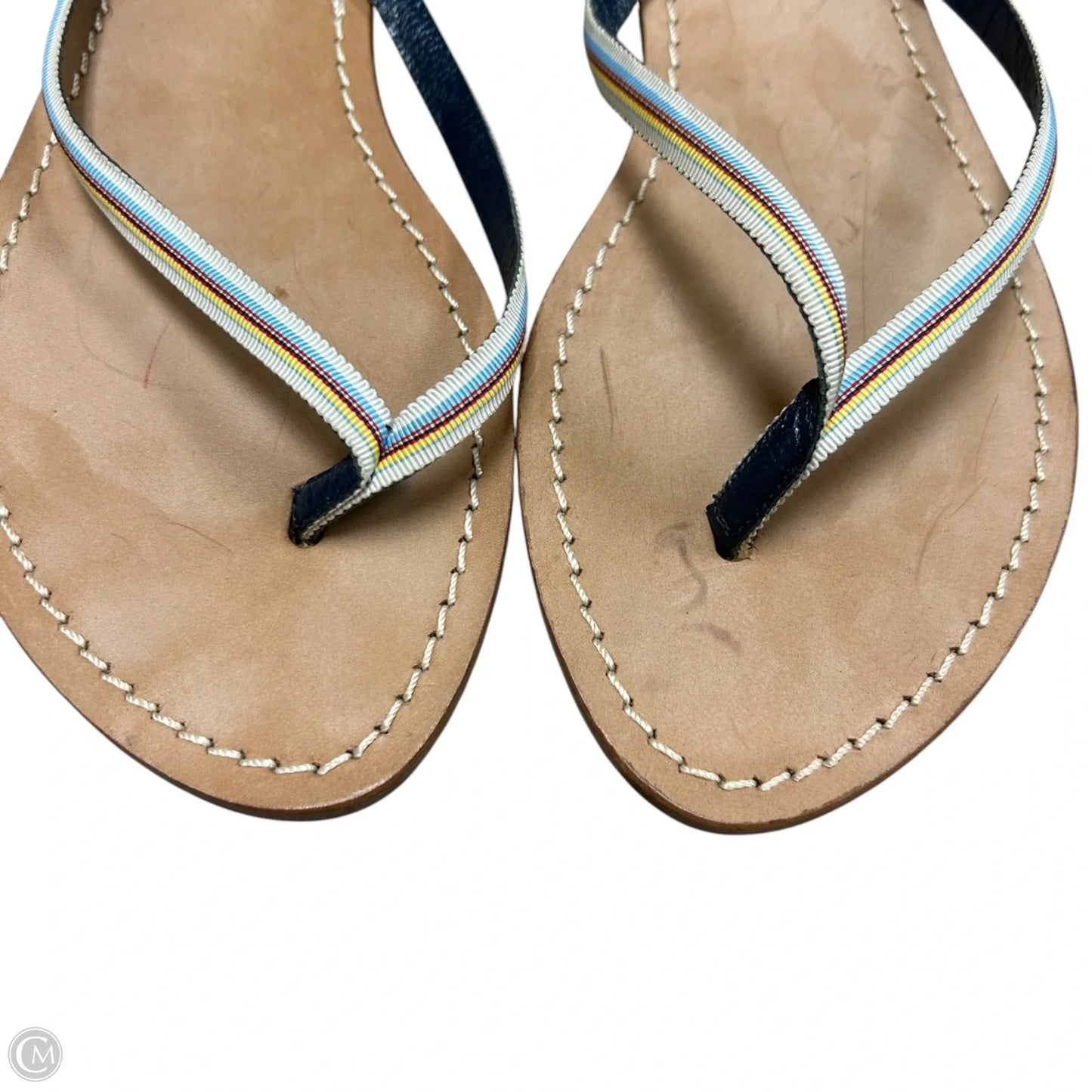 Sandals Flip Flops By J. Crew In Blue & Red & White, Size: 7